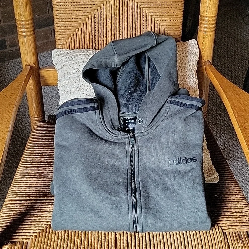 Adidas gray hoodie,  size M